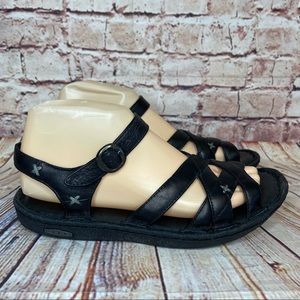 Keen “Bird” Black Leather Strappy Sandals Sz 8
